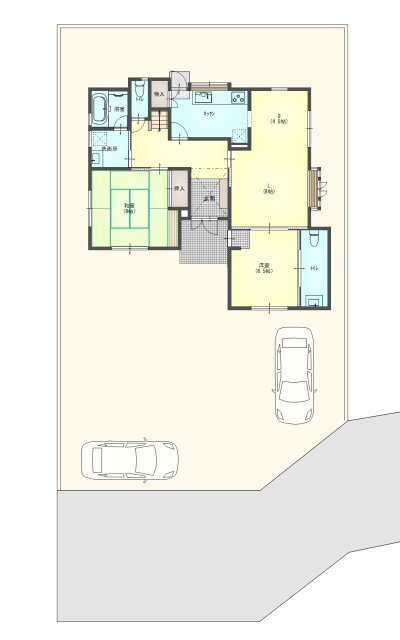 建物配置と駐車場の略図です。